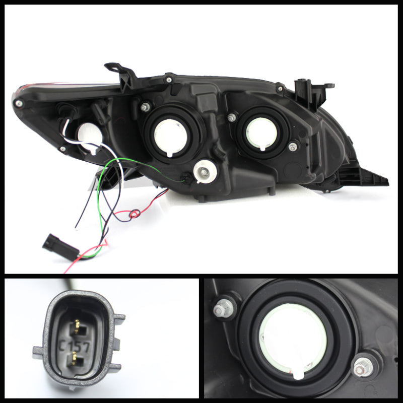 Spyder Toyota Corolla 11-13 Projector Headlights Halogen Model Only - DRL LED Blk PRO-YD-TC11-DRL-BK - Mammoth Racing -