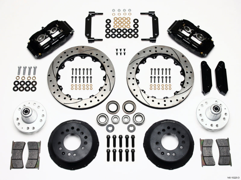 Wilwood Narrow Superlite 6R Front Hub Kit 12.88in Drilled 1970-1973 Mustang Disc Spindle - Mammoth Racing -