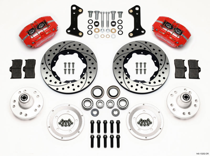 Wilwood Dynapro Dust-Boot Front Kit 11.00in Drilled Red 67-69 Camaro 64-72 Nova Chevelle - Mammoth Racing -