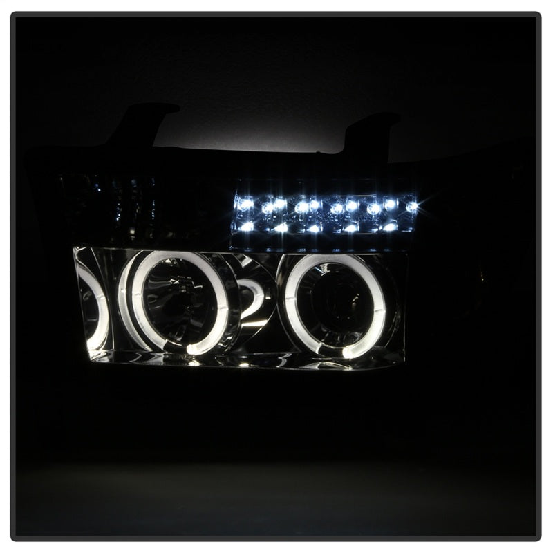 Spyder Toyota Tundra 07-13 Projector Headlights LED Halo LED Smke PRO-YD-TTU07-HL-SM - Mammoth Racing -