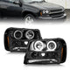 ANZO 02-09 Chevrolet Trailblazer (Will Not Fit 06-09 LT) Projector Headlights w/Halo Black Housing - Mammoth Racing -