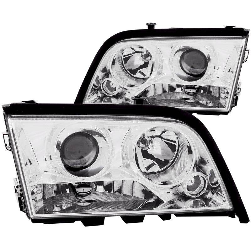 ANZO 1994-2000 Mercedes Benz C Class W202 Projector Headlights Chrome - Mammoth Racing -
