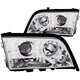 ANZO 1994-2000 Mercedes Benz C Class W202 Projector Headlights Chrome - Mammoth Racing -
