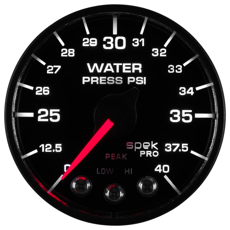 Autometer Spek-Pro - Nascar 2-1/16in Water Press 0- 40 psi Bfb - My Store