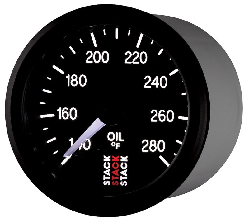 Autometer Stack 52mm 140-280 Deg F 1/8in Nptf Male Pro Stepper Motor Oil Temp Gauge - Black - My Store