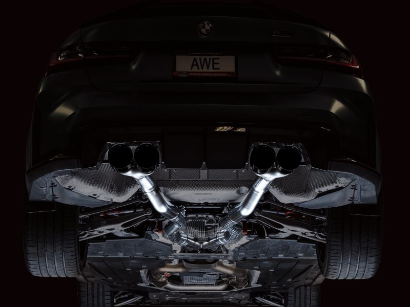 AWE Track Edition Catback Exhaust for BMW G8X M3/M4 - Diamond Black Tips - My Store