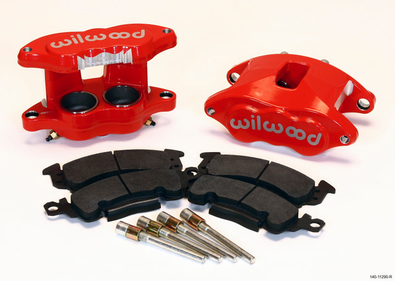 Wilwood D52 Front Caliper Kit - Red 2.00 / 2.00in Piston 1.28in Rotor - Mammoth Racing -
