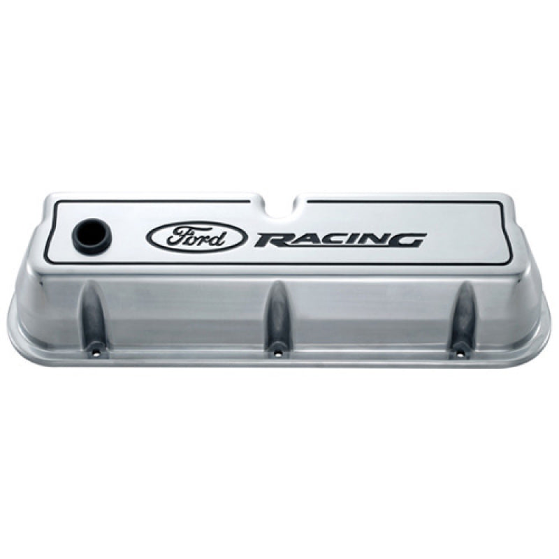 Ford Racing Logo Die-Cast Black Valve Covers Polished - Mammoth Racing -
