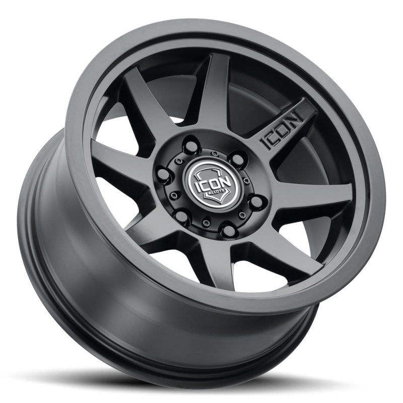 Icon Rebound 17x8.5 5x5 -6mm Offset 4.5in BS 71.5mm Bore Satin Black Wheel - Mammoth Racing -