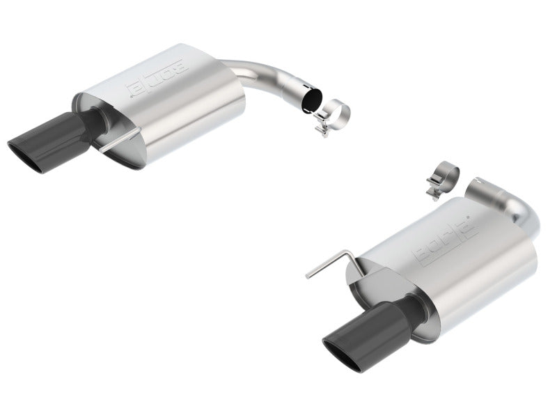 Borla S-Type Rear Section 15-17 Ford Mustang GT 5.0L V8 MT/AT 2.5in pipe 4in tip (Black Chrome) - My Store