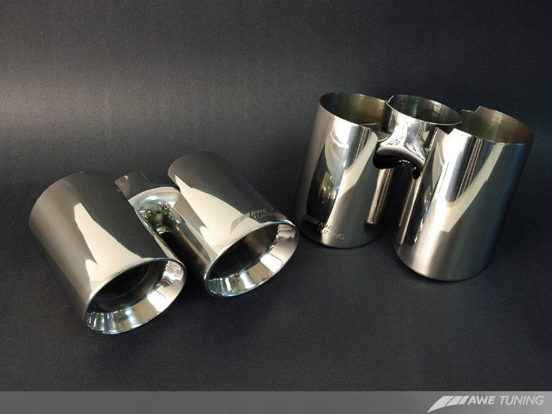AWE Tuning Panamera Turbo Performance Exhaust System Track Edition Polished Silver Tips - Mammoth Racing -