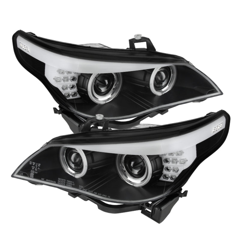 Spyder BMW E60 5-Series 04-07 Projector Halogen Model- CCFL Halo Blk PRO-YD-BMWE6004-CCFL-BK - Mammoth Racing -