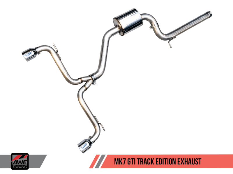 AWE Tuning VW MK7 GTI Track Edition Exhaust - Diamond Black Tips - My Store