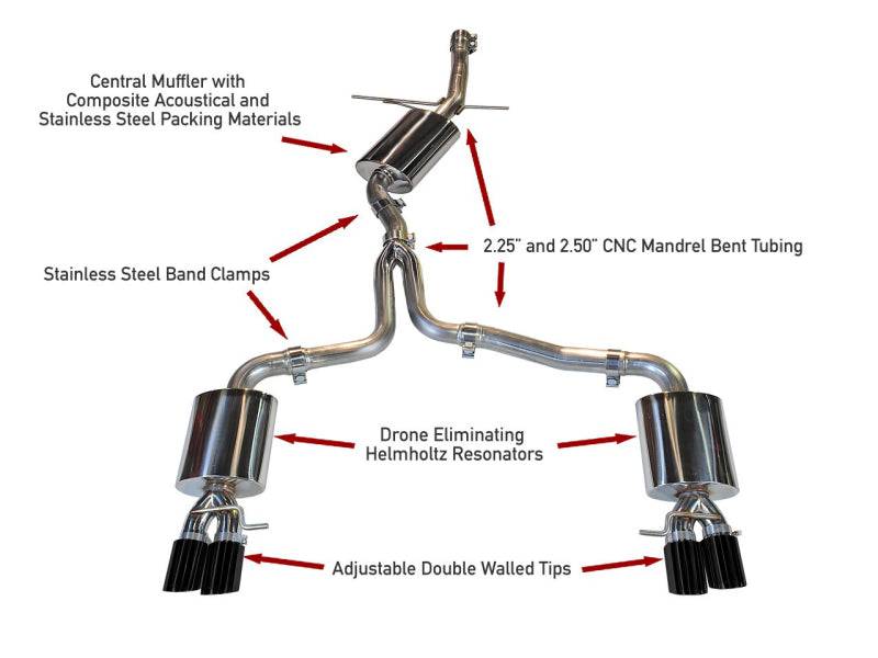 AWE Tuning Audi B8 A4 Touring Edition Exhaust - Quad Tip Diamond Black Tips - Does not fit Cabriolet - My Store