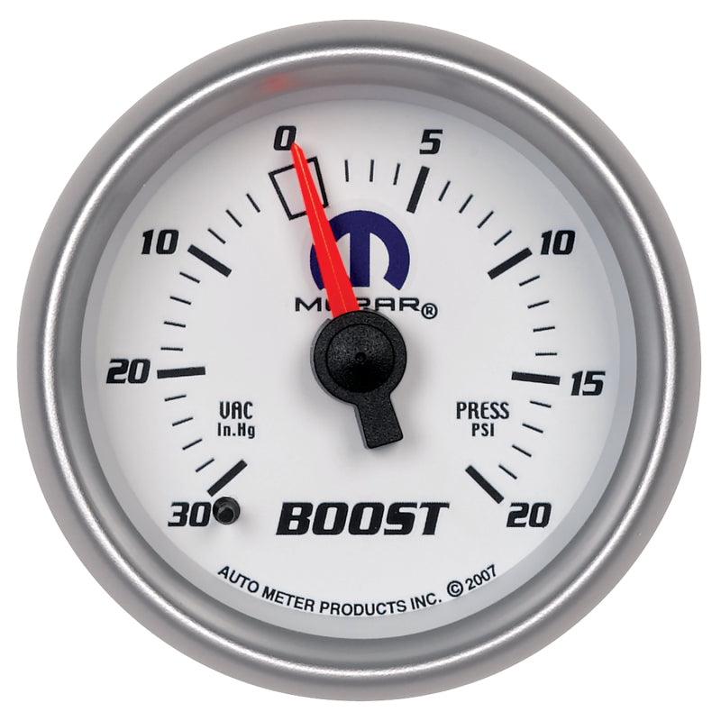 Autometer Mopar 52mm Mechanical 30 In Hg-Vac/20 PSI Vacuum/Boost Gauge - My Store