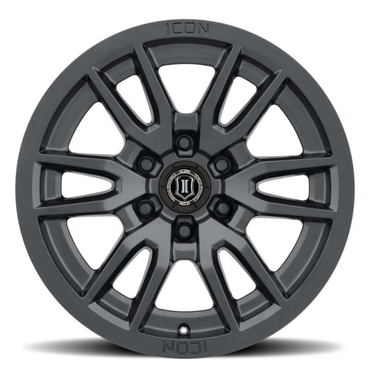 Icon Vector 6 17x8.5 6x5.5 0mm Offset 4.75in BS 106.1mm Bore Satin Black Wheel