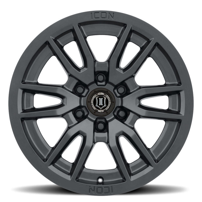 Icon Vector 6 17x8.5 6x135 6mm Offset 5in BS 87.1mm Bore Satin Black Wheel - Mammoth Racing -