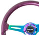 NRG Classic Wood Grain Steering Wheel (350mm) Purple Pearl Paint w/Neochrome 3-Spoke Center - My Store