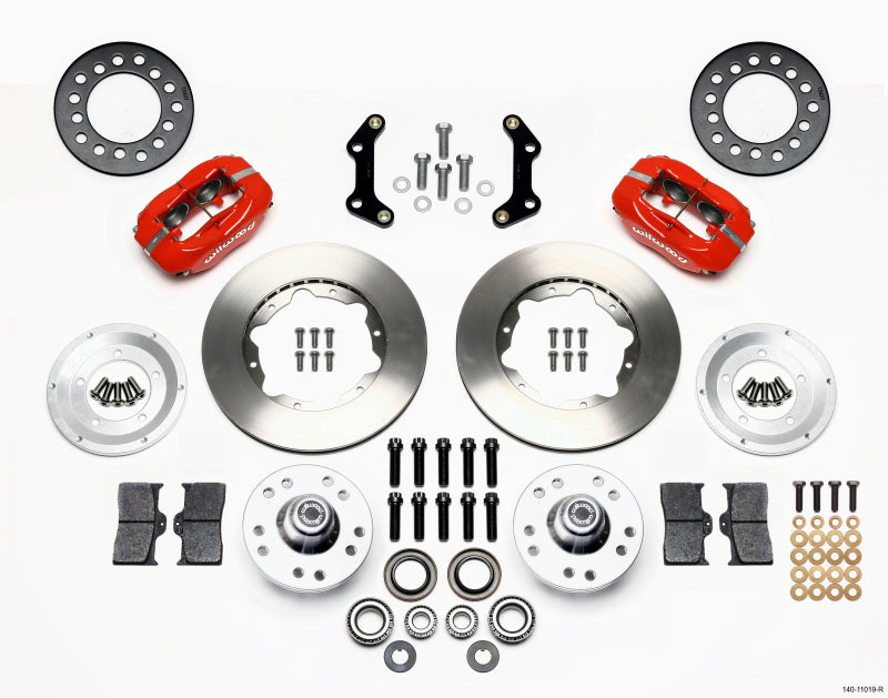Wilwood Forged Dynalite Front Kit 11.00in Red 73-80 CDP A B E & F Body - Mammoth Racing -