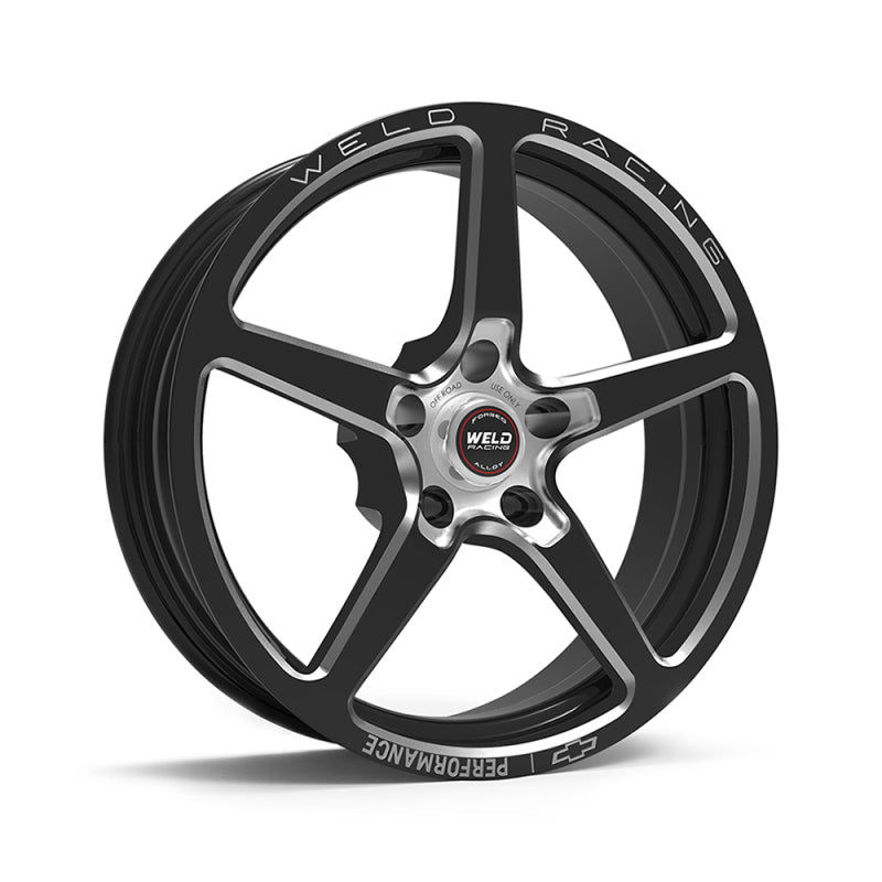Weld Chevrolet Performance 1-Piece 18x6.0 / 5x120 BP / 2.7in. PCD Black Anodize Wheel - Non-Beadlock - Mammoth Racing -
