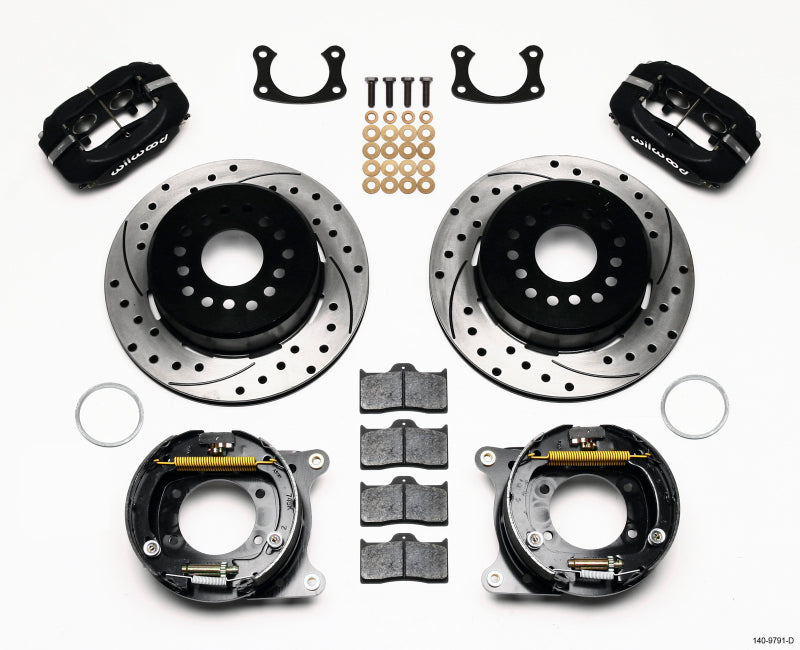 Wilwood Forged Dynalite P/S Park Brake Kit Drilled New Big Ford 2.50in Offset Front Caliper Mount - My Store