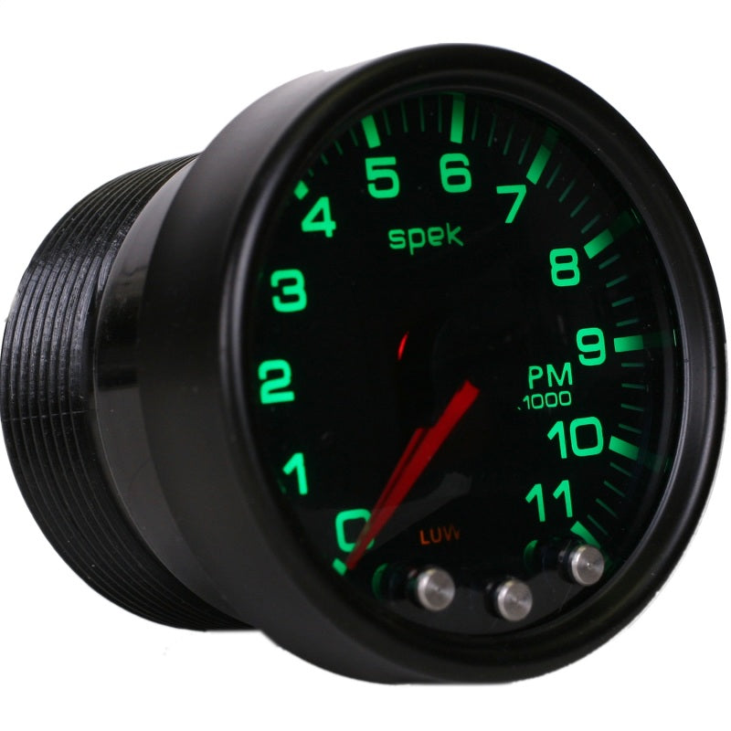 Autometer Spek-Pro Gauge Tach 2 1/16in 11K Rpm W/ Shift Light & Peak Mem Blk/Smoke/Blk - My Store