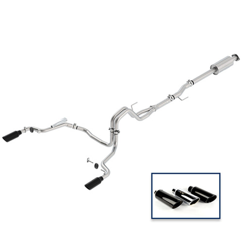 Ford Racing 15-18 F-150 5.0L Cat-Back Extreme Exhaust System Rear Exit w/ Black Chrome Tips - Mammoth Racing -