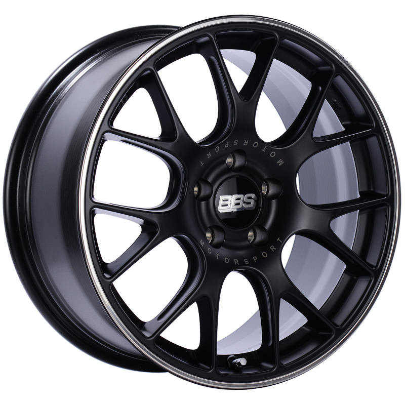BBS CH-R 18x8 5x120 ET40 Satin Black Polished Rim Protector Wheel -82mm PFS/Clip Required - Mammoth Racing -