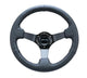 NRG Reinforced Steering Wheel (330mm/ 3in. Deep) Sport Leather Racing/ 4mm Matte Black Spoke - My Store
