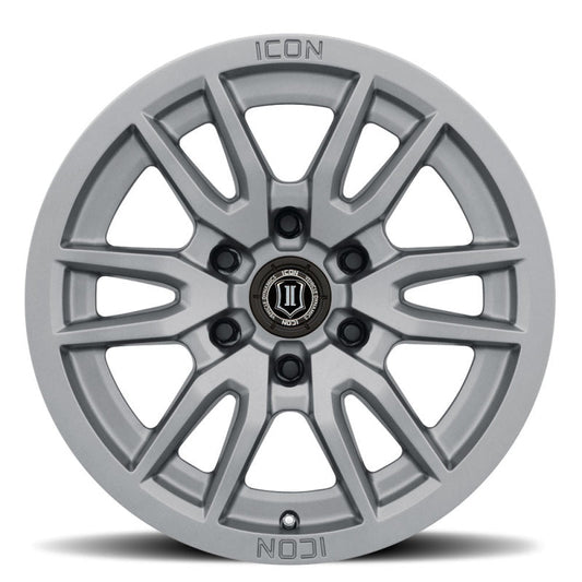 Icon Vector 6 17x8.5 6x120 0mm Offset 4.75in BS 67mm Bore Titanium Wheel