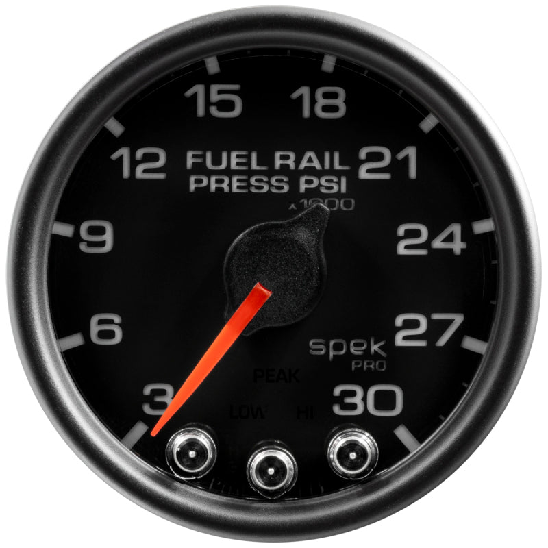 Autometer Spek-Pro Gauge Rail Press 2 1/16in 30Kpsi Stepper Motor W/Peak & Warn Blk/Blk - My Store