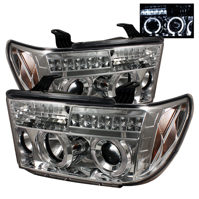 Spyder Toyota Tundra 07-13 Projector Headlights LED Halo LED Chrm PRO-YD-TTU07-HL-C - Mammoth Racing -