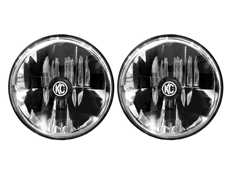 KC HiLiTES 97-06 Jeep TJ/Univ. 7in. Gravity LED H4 DOT Approved Replac. Headlight (Pair Pack System) - Mammoth Racing -