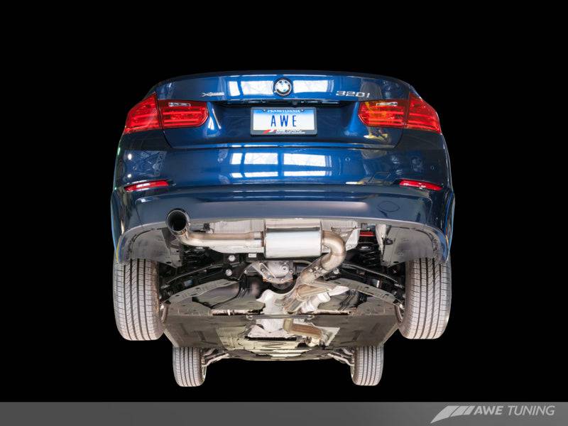 AWE Tuning BMW F30 320i Touring Exhaust w/Performance Mid Pipe - Diamond Black Tip (90mm) - My Store