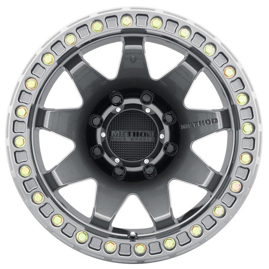 Method Mr108 17x9 -44mm Offset 8x6.5 130.81mm CB Gloss Titanium w/BH-H24125-38 Wheel
