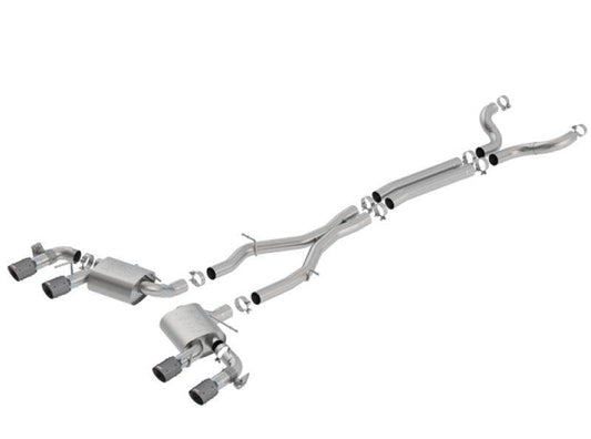Borla 17-18 Chevrolet Camaro ZL1 6.2L V8 Atak Catback Exhaust w/ Dual Mode Valves CF Black Anod - Mammoth Racing -
