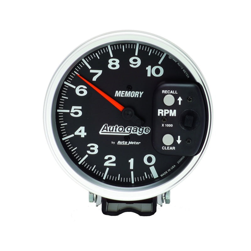 Autometer 5 inch 10,000 RPM w/ Peak Memory Pedestal Tachometer Auto Gage - Black - My Store