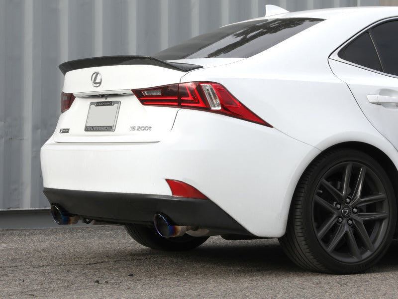 aFe POWER Takeda 16-17 Lexus IS200t L4-2.0L (t) 2.5in-3in 304 SS CB Exhaust w/ Blue Tip - Mammoth Racing -
