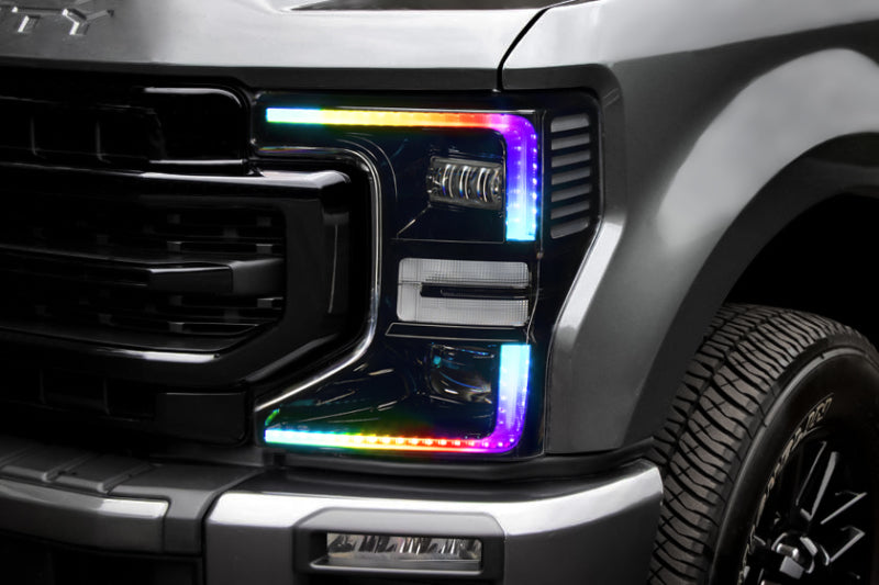 Oracle 20-22 Ford F-250/350 Super Duty Dynamic ColorSHIFT Headlight DRL Upgrade Kit w/Switchback - Mammoth Racing -