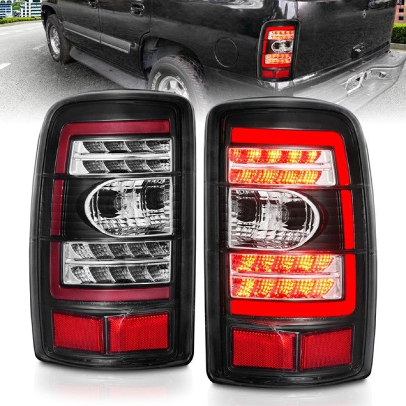 ANZO 2000-2006 Chevrolet Tahoe LED Tail Lights w/ Clear Lens Black Housing - Mammoth Racing -
