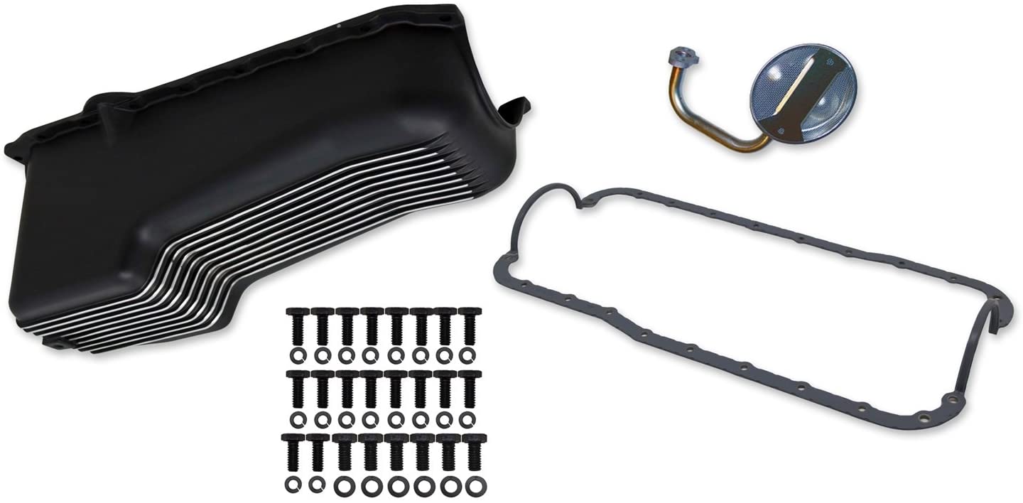 Weiand 6000fwnd Aluminum Oil Pan Kit 4 Quart Finned Aluminum Incl. Oil Pan/Gasket/Pump Pickup/Hardware Black Finish Aluminum Oil Pan Kit - My Store