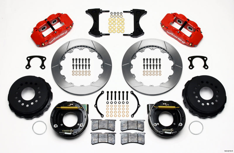 Wilwood Narrow Superlite 4R Rear P-Brk Kit 12.88in Red Small Ford 2.66in Offset - My Store