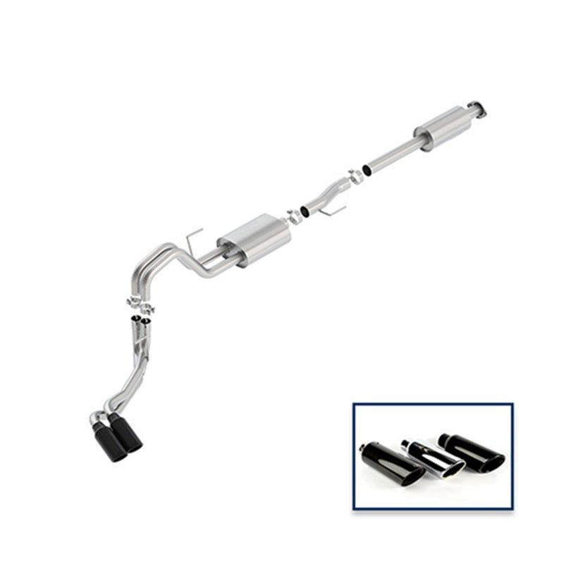 Ford Racing 15-18 F-150 5.0L Cat-Back Sport Exhaust System - Side Exit Black Chrome Tips - Mammoth Racing -