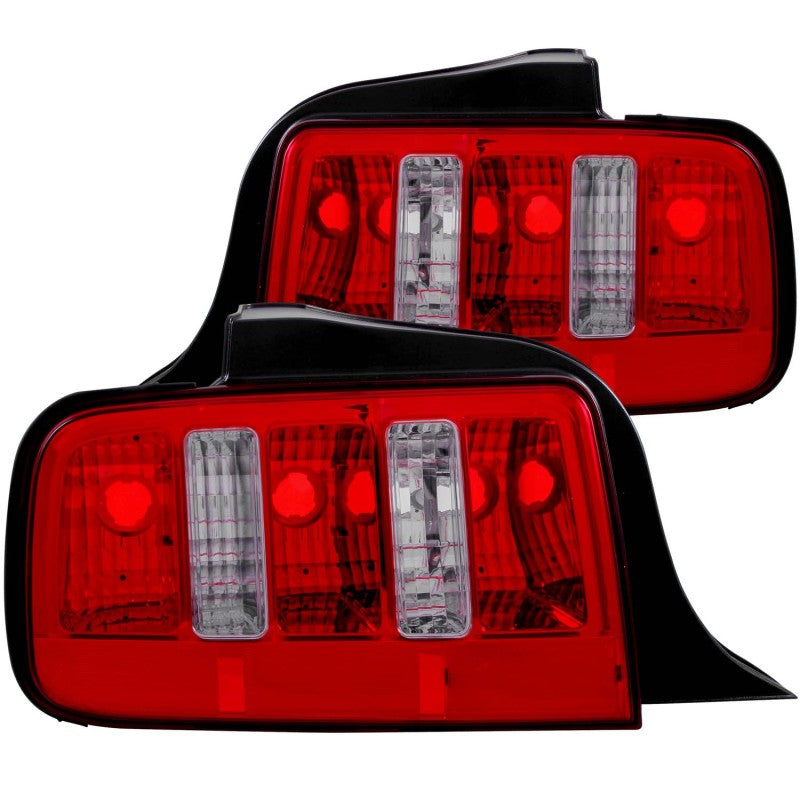 ANZO 2005-2009 Ford Mustang Taillights Red/Clear - 2010 Style - Mammoth Racing -