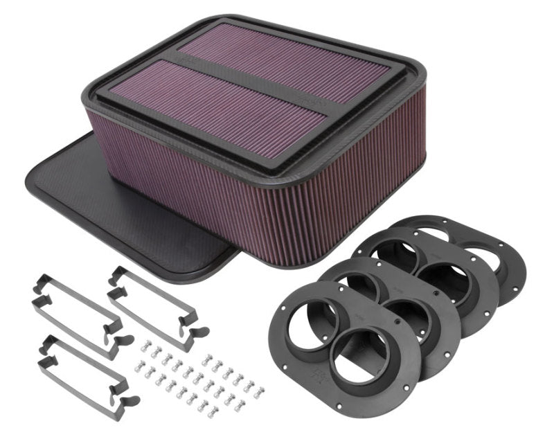 K&N Custom Racing Assembly Generation 2 Carbon Fiber Air Box - Large w/ 2.50in Air Horn - Mammoth Racing -