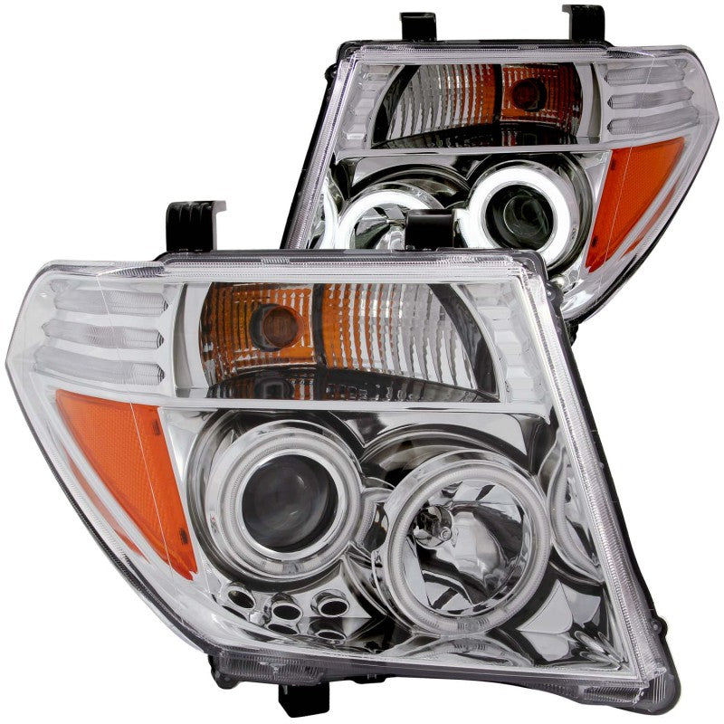 ANZO 2005-2008 Nissan Frontier Projector Headlights w/ Halo Chrome - Mammoth Racing -