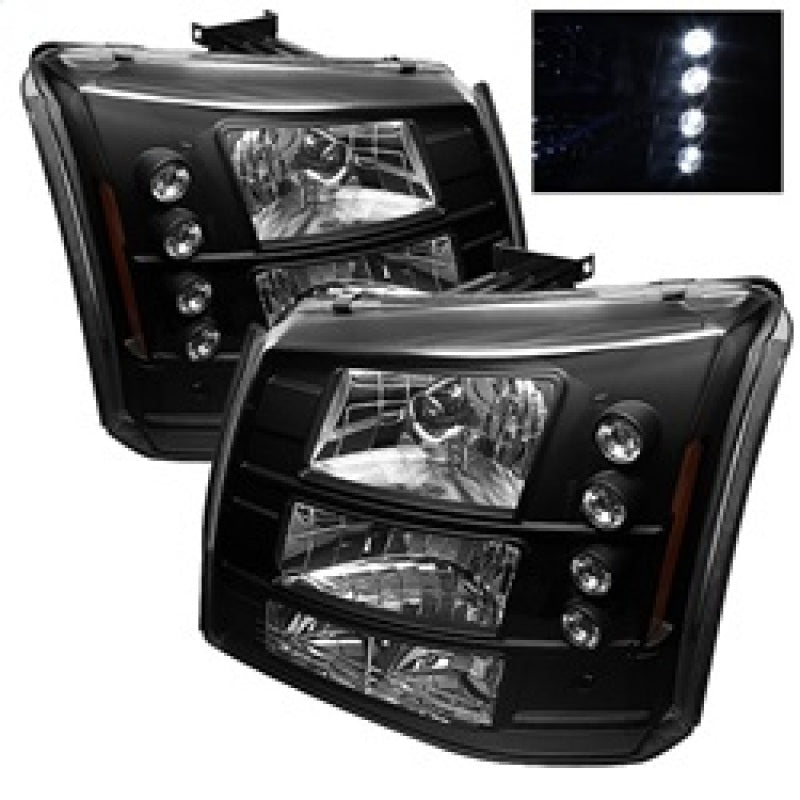 Spyder Chevy Silverado 1500/2500 03-06 Bumper Lights Crystal Headlights Blk HD-YD-CS03-1PC-AM-BK - Mammoth Racing -