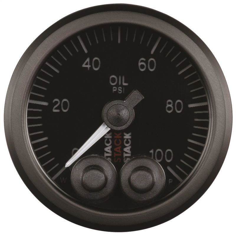 Autometer Stack Instruments Pro Control 52mm 0-100 PSI Oil Pressure Gauge - Black (1/8in Nptf Male) - My Store