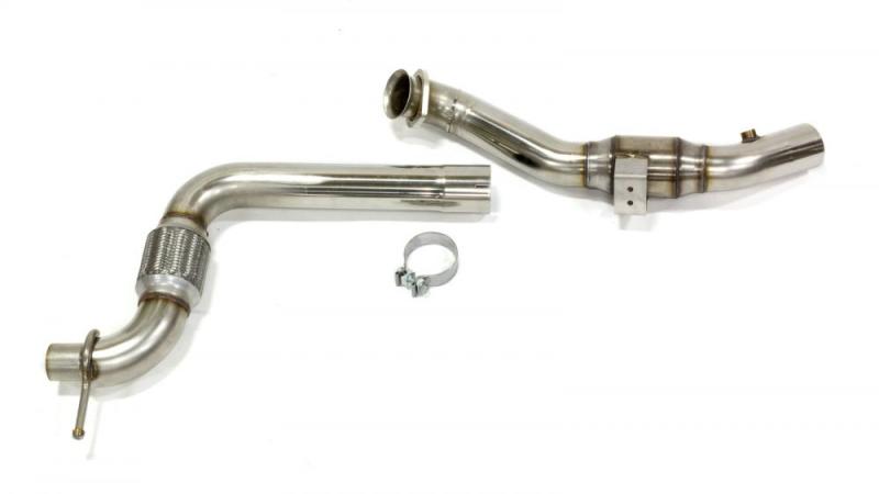 Kooks 15-17 Ford Mustang 2.3l EcoBoost 3in x 2.25in SS Green Catted OEM Downpipe - Mammoth Racing -
