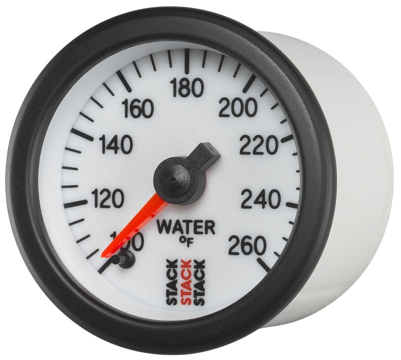 Autometer Stack 52mm 100-260 Deg F 1/8in Nptf Male Pro Stepper Motor Water Temp Gauge - White - My Store